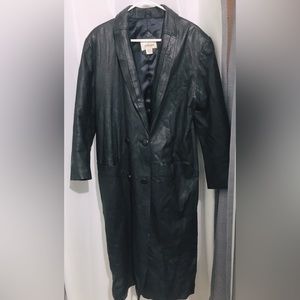 Leather trench coat